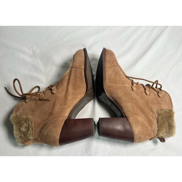 UGG Analise Lace Up Shearling Ankle‎ Booties Size 10 Chestnut - Picture 6 of 15